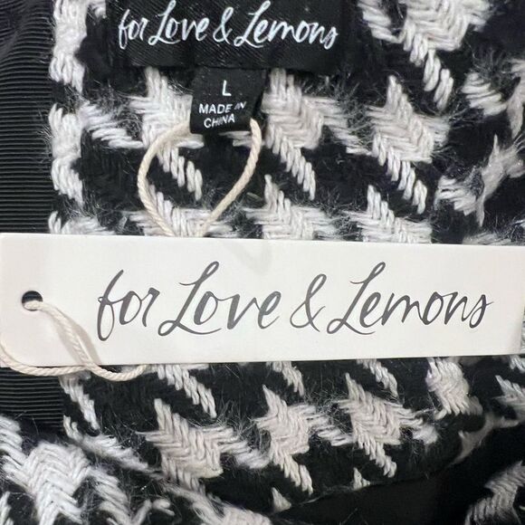 NWT For Love and Lemons Bonnie mini skirt in black and white size‎ large - Picture 10 of 11